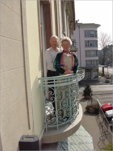 on the hotel balcony