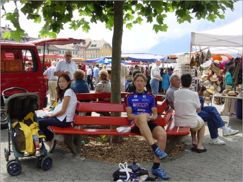 at the market in vevey we met the bad weather :(