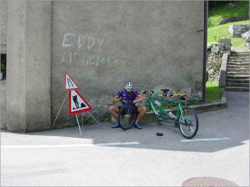 puncture at the border to italy