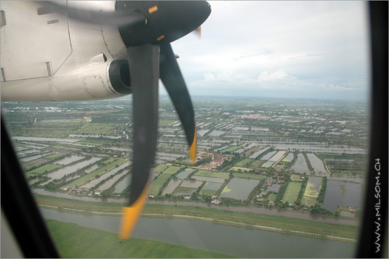 on the flight from bkk to siem reap, cambodia